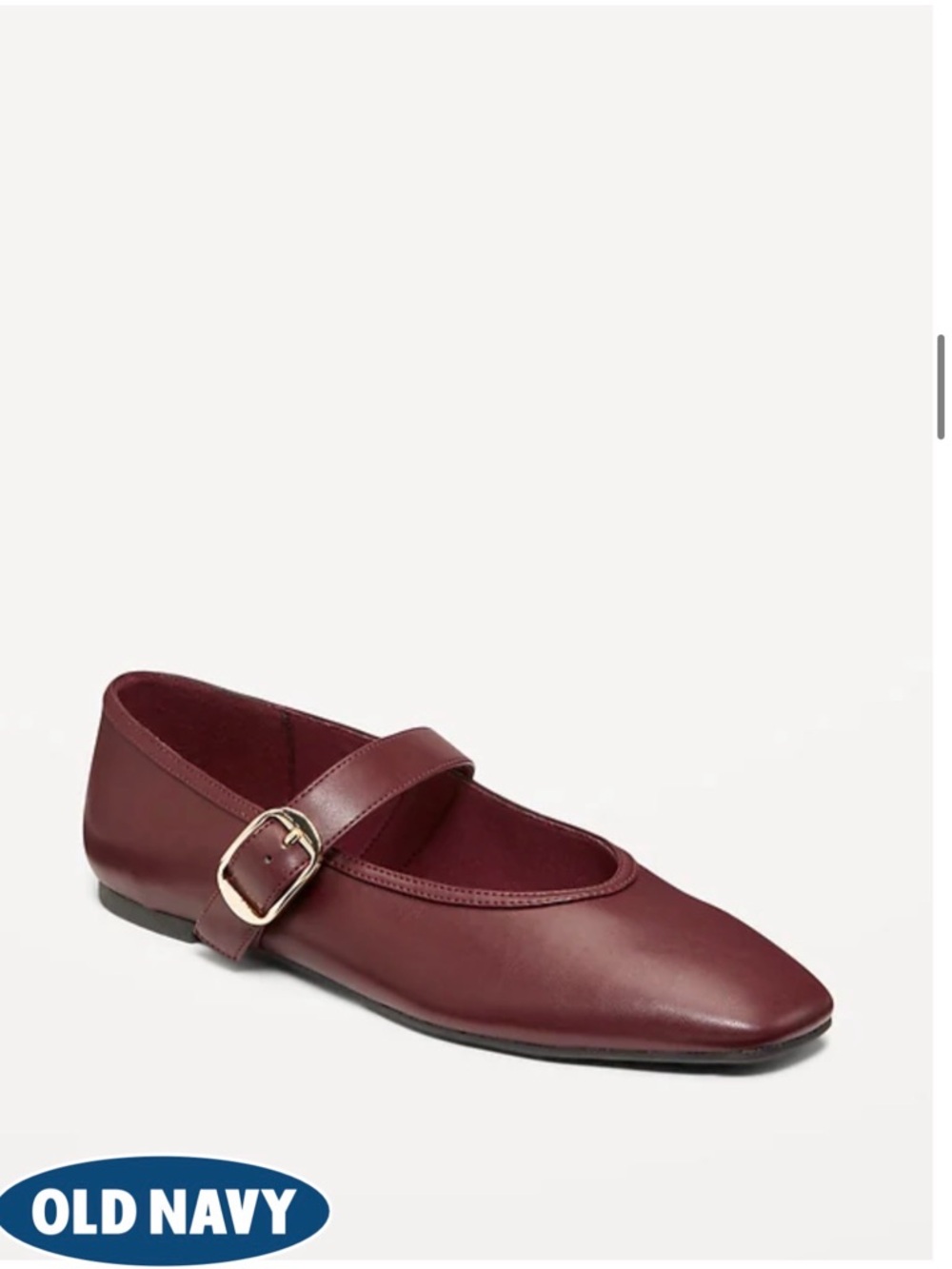 Old Navy Burgundy Mary Jane Flats with Buckle Strap